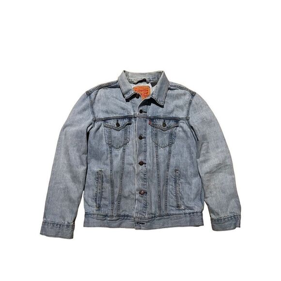 Classic Levi’s Light Blue Wash Denim Jean Trucker Jacket Men size Large